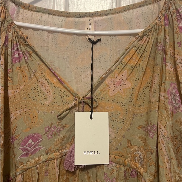 SPELL BELLADONNA DUSTY OLIVE GOWN size medium NWT - Picture 8 of 9